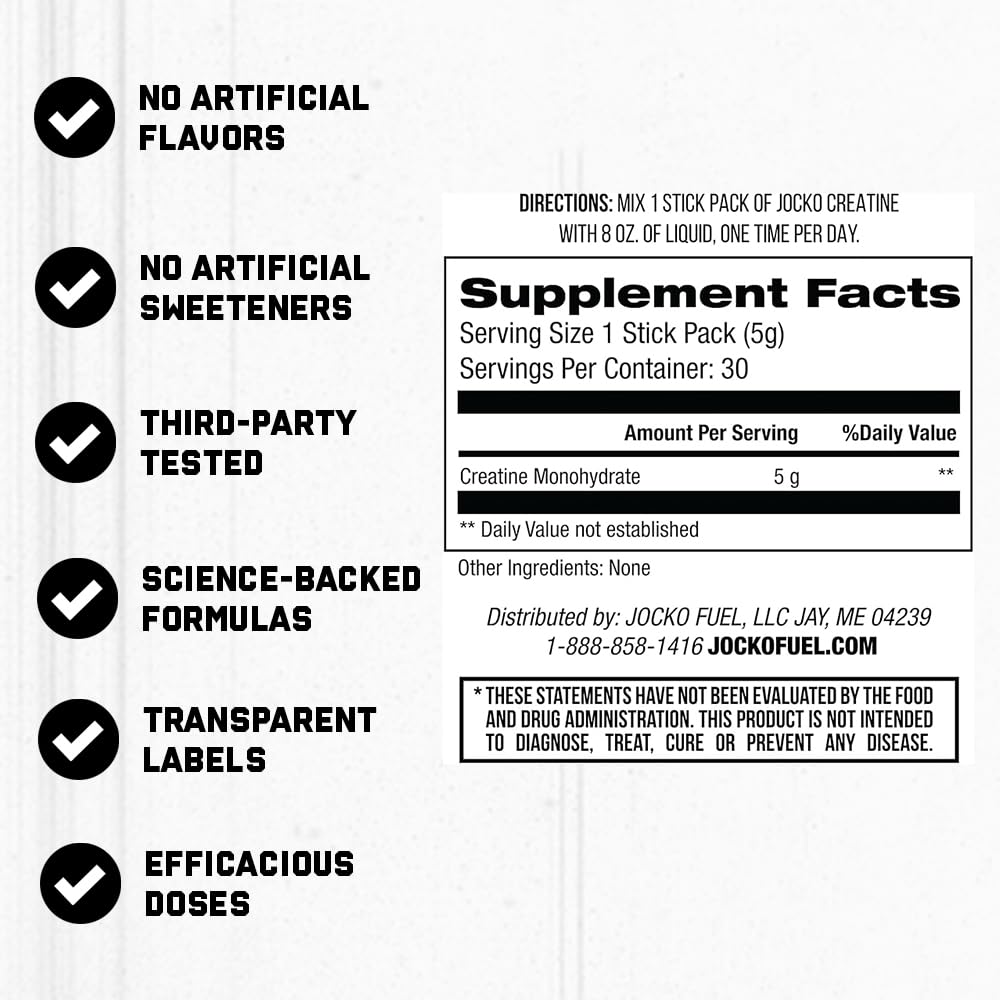 Jocko Fuel Creatine Monohydrate - Micronized Travel Size

