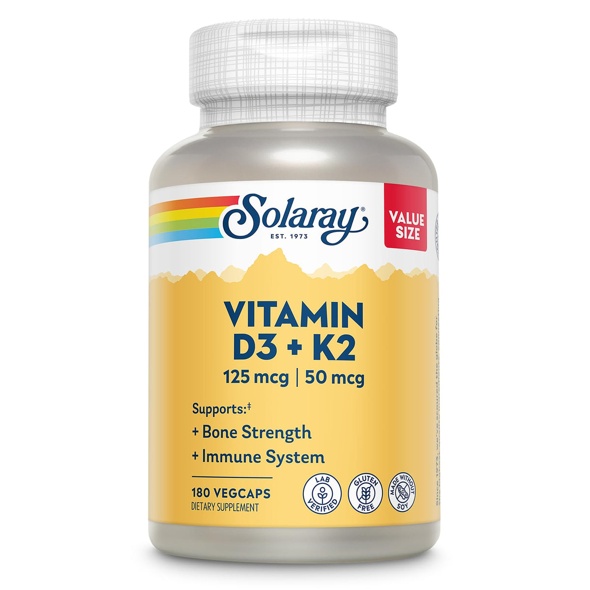 Solaray Vitamin D3 K2 Supplement, Bone Health & Immune Support