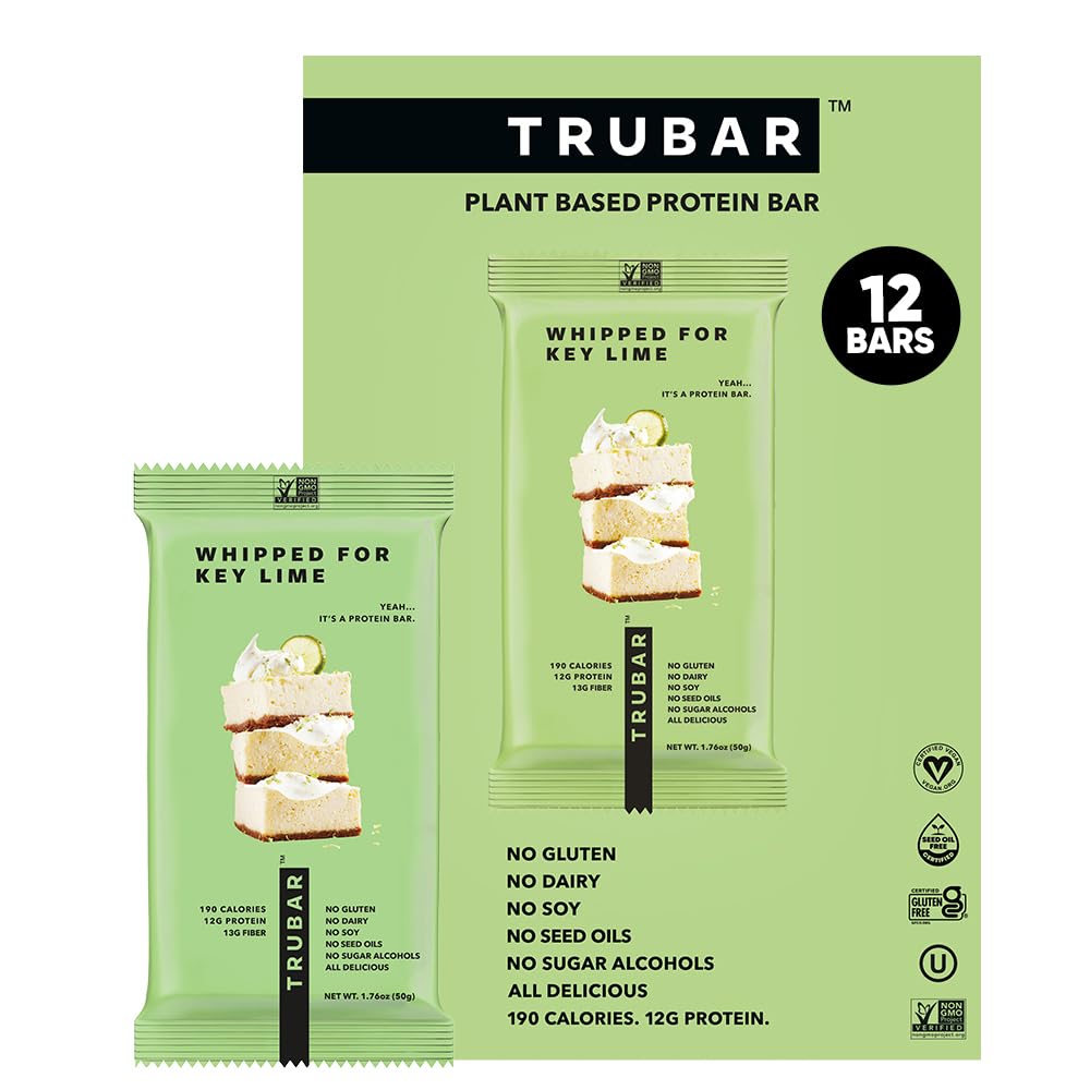 TRUBAR Vegan Protein Bar - Plant Based, Gluten Free