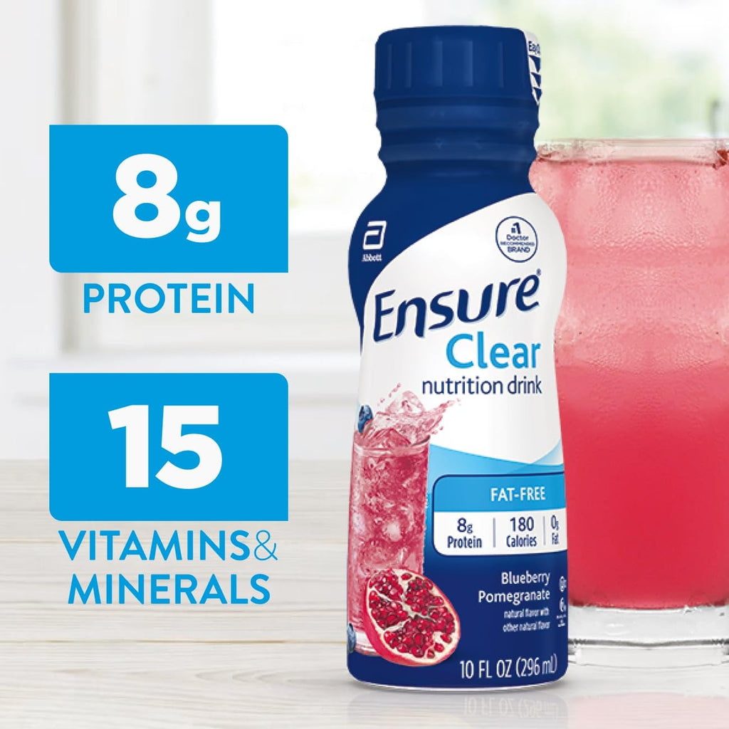 Ensure Liquid Clear Nutrition Drink 0g fat 8g protein

