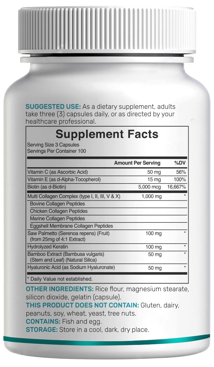 Multi-Collagen Peptide Complex Supplement Hair & Joints

