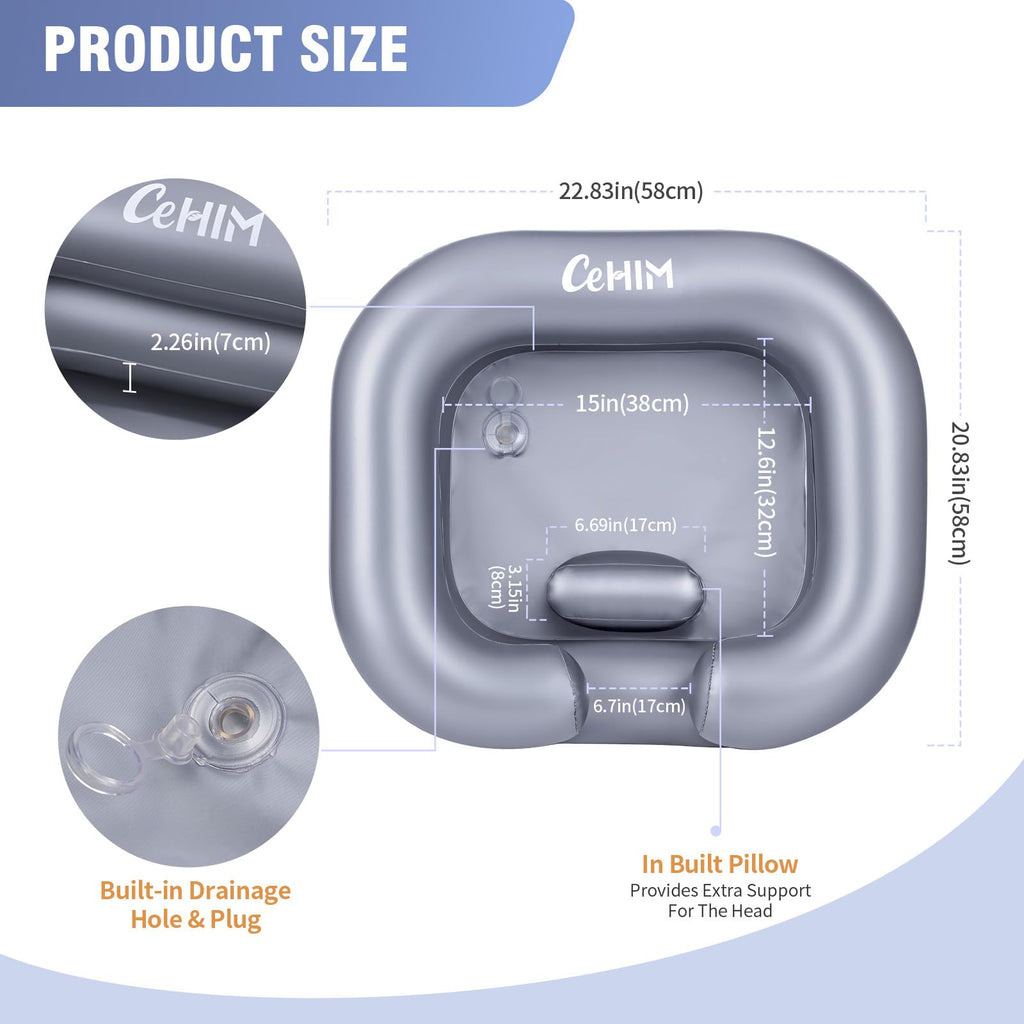 Inflatable Hair Washing Basin - Portable Shampoo Bowl

