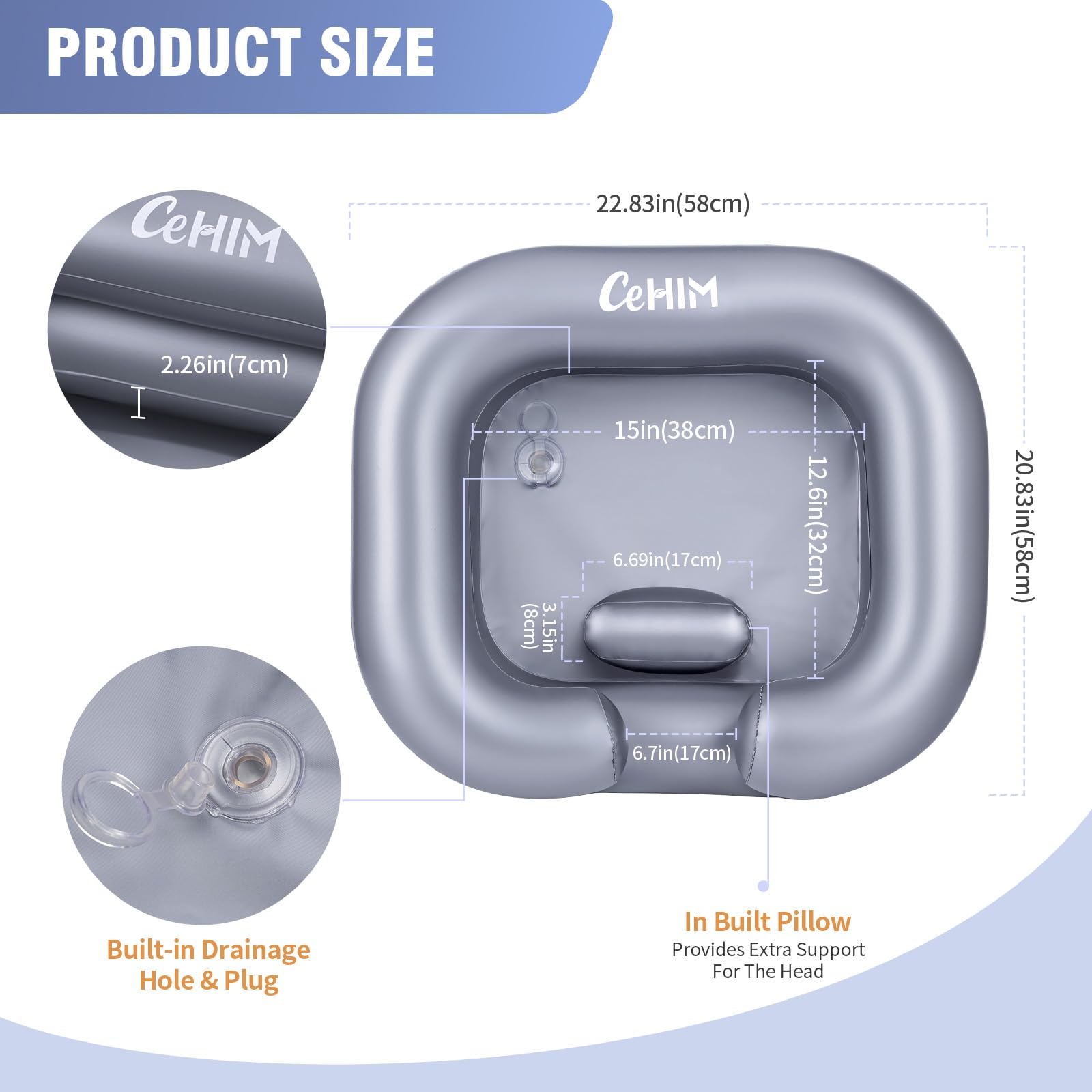 Inflatable Hair Washing Basin - Portable Shampoo Bowl

