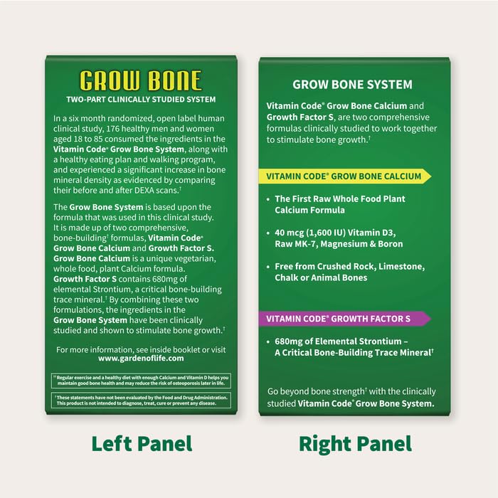 Garden of Life Grow Bone Calcium Probiotics Vitamin Code

