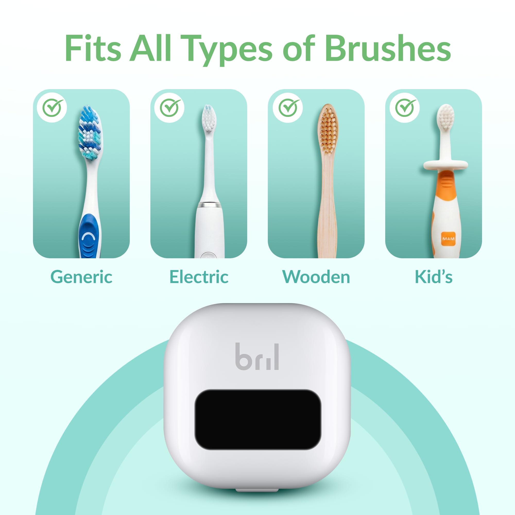 Bril UV-C Toothbrush Sanitizer and Holder | Wall Mounted

