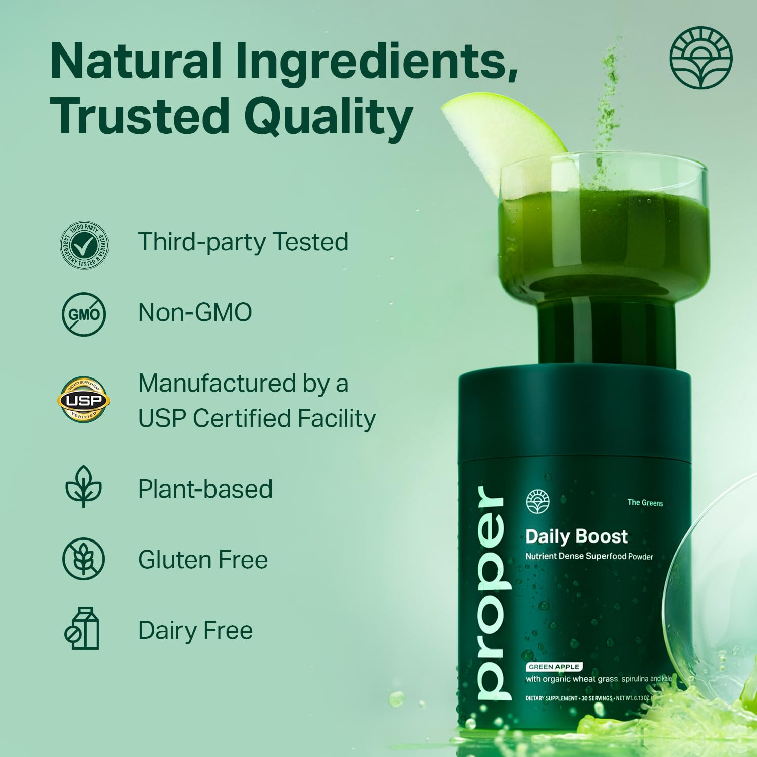 Proper The Greens Powder Apple Flavor Daily Boost

