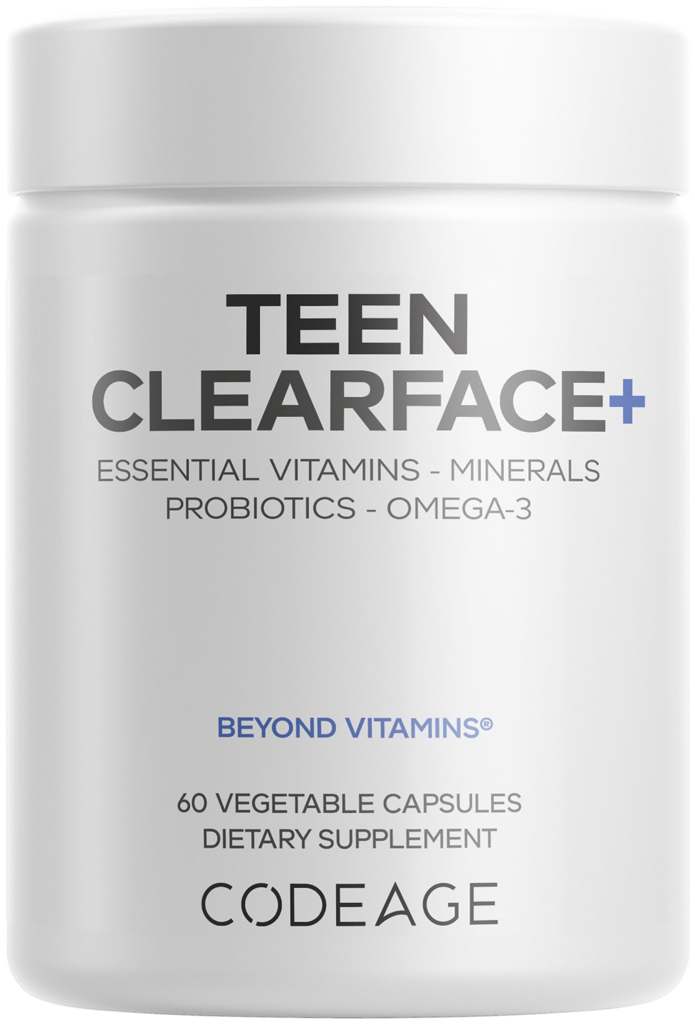 Codeage Teen Clearface Skin Vitamins - Zinc & Omega-3

