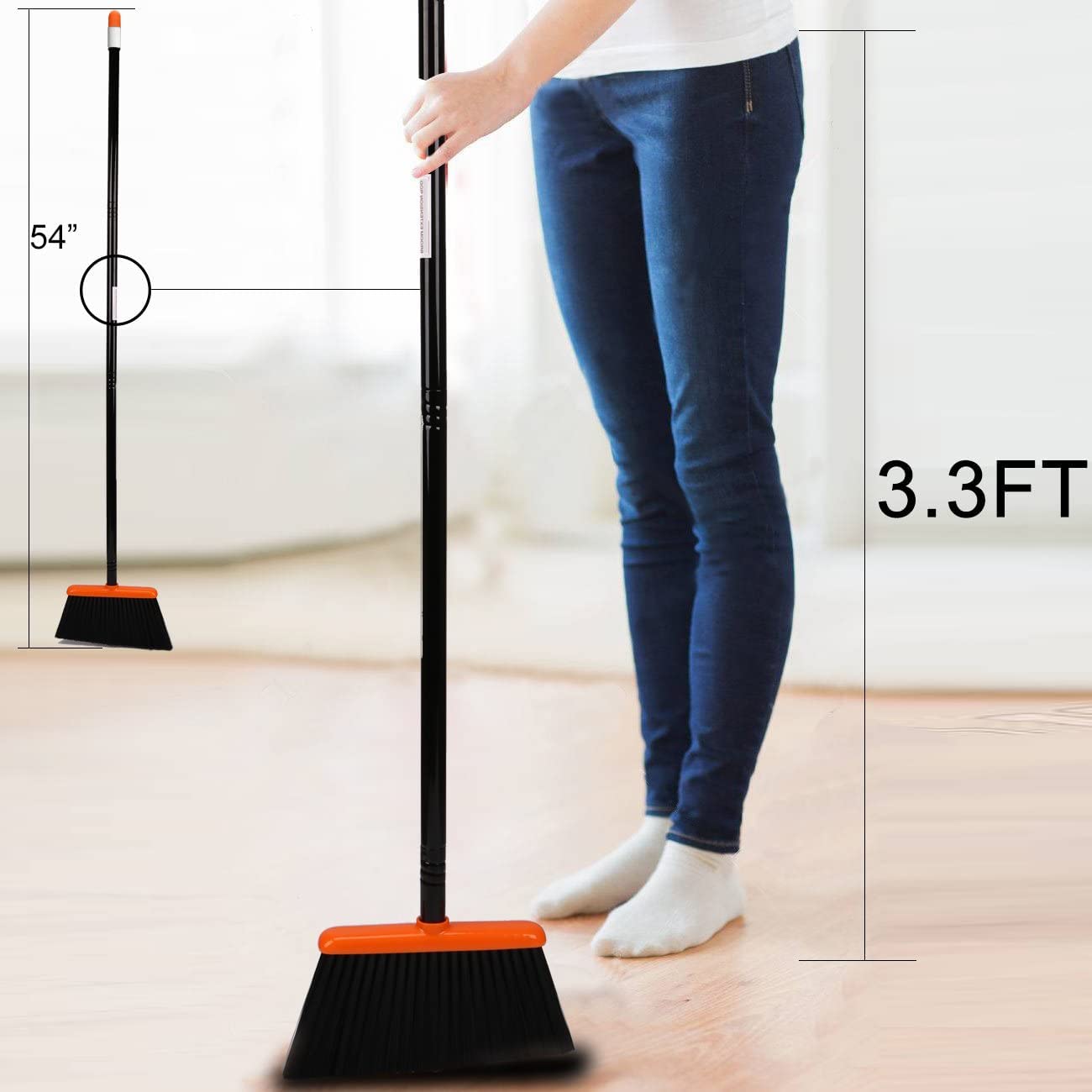 TreeLen Broom and Dustpan Set – Stand-Up Cleaning Tool

