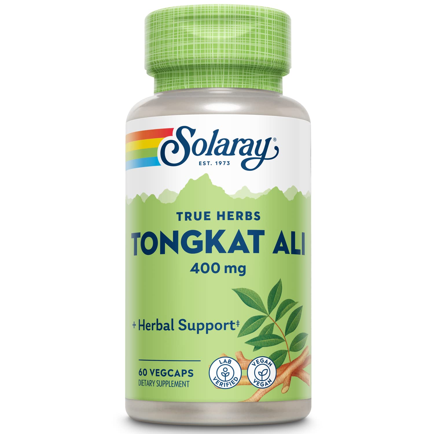 Solaray Tongkat Ali 400 mg for Men - Herbal Supplement, Vegan, Non-GMO, Lab Verified