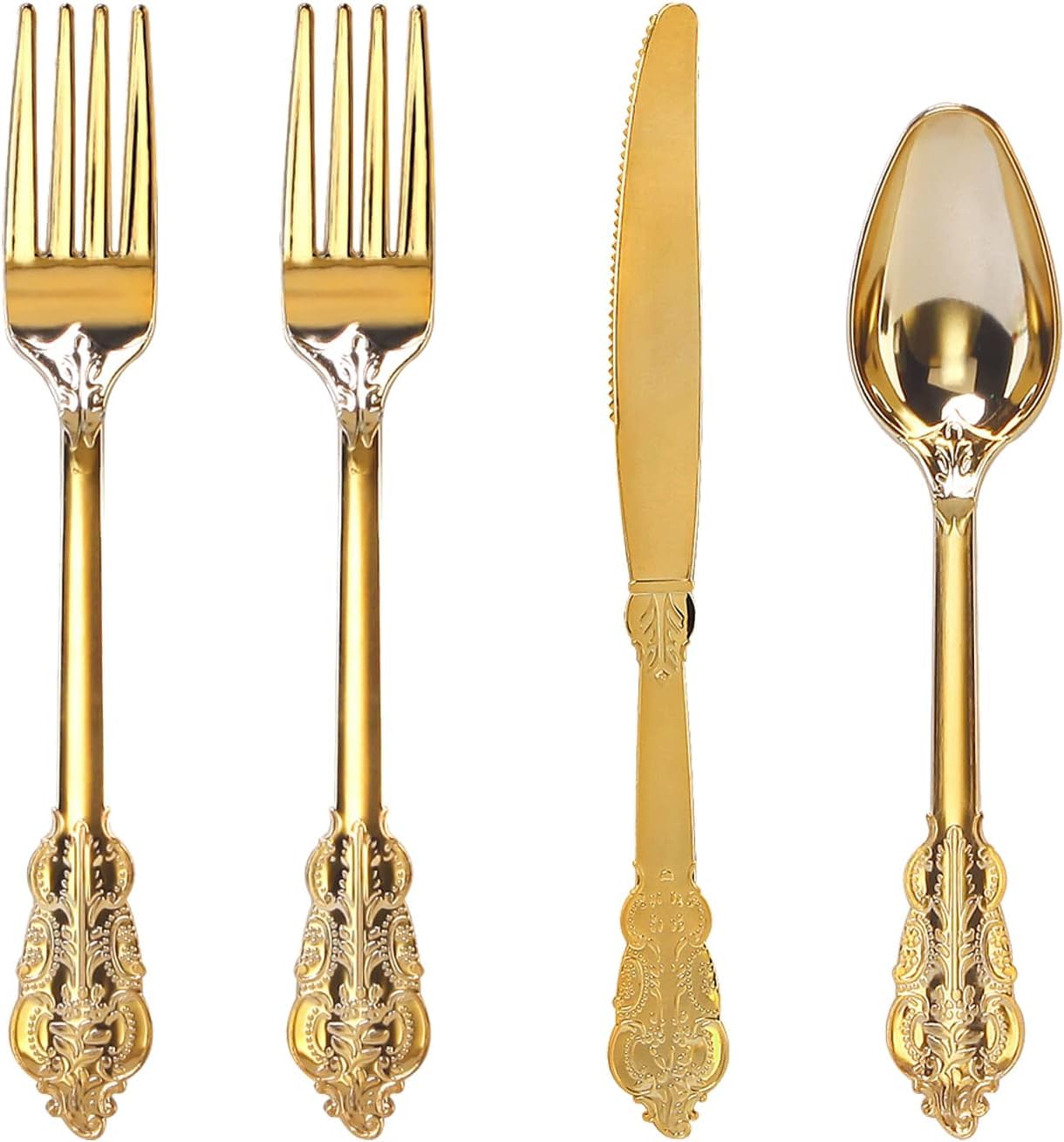 WDF Disposable Plastic Silverware Set – Heavy-Duty Cutlery for Weddings & Parties