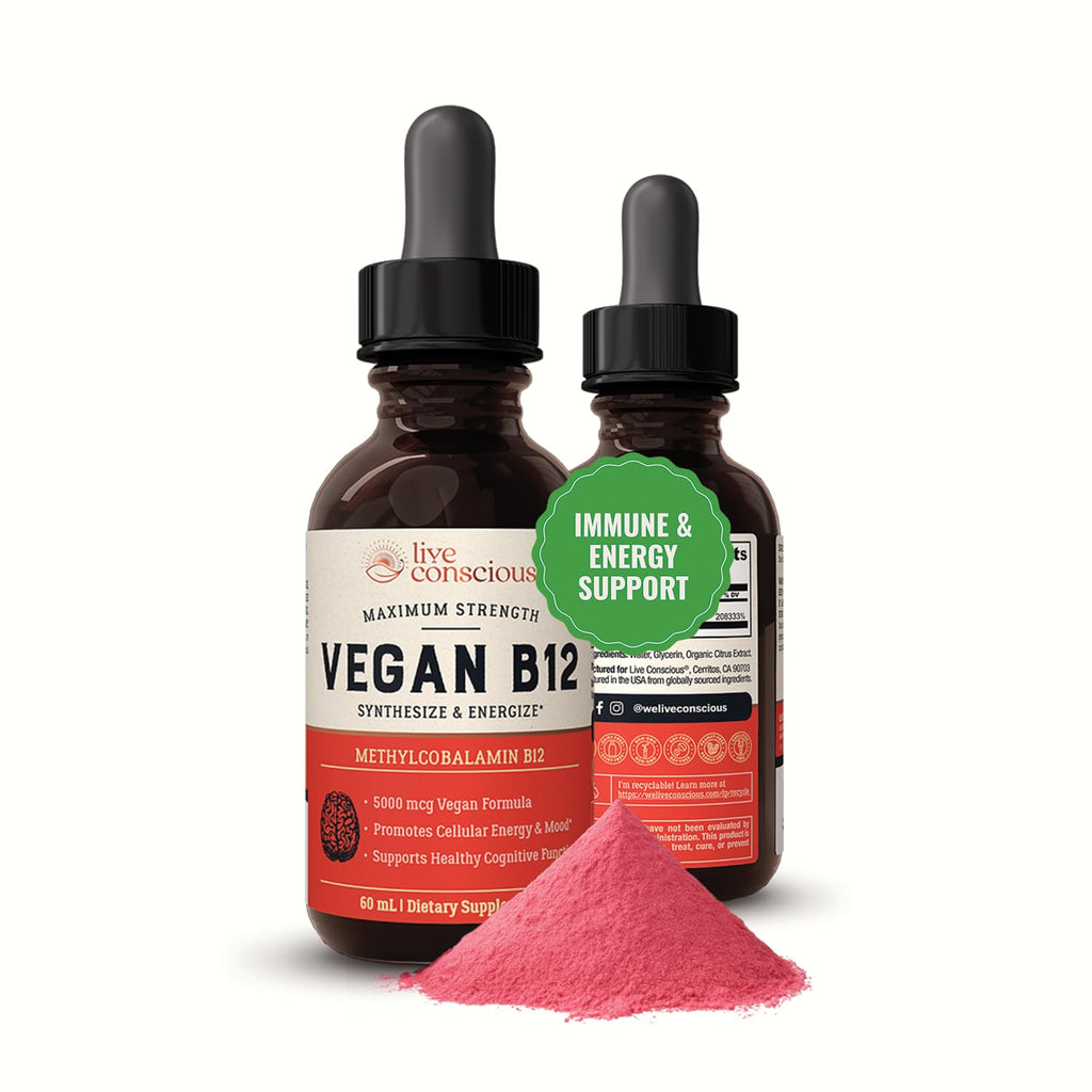 Live Conscious Vegan B12 Sublingual Drops | 5000mcg

