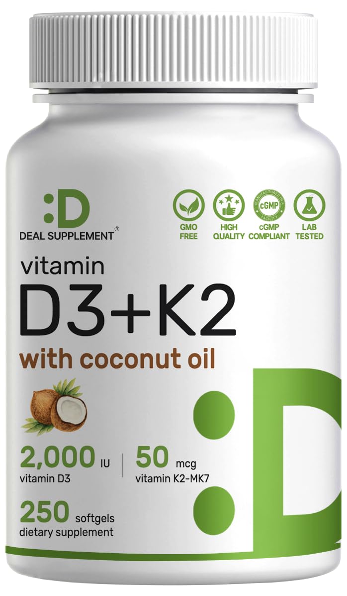 DEAL SUPPLEMENT Vitamin D & K Softgels | Coconut Oil

