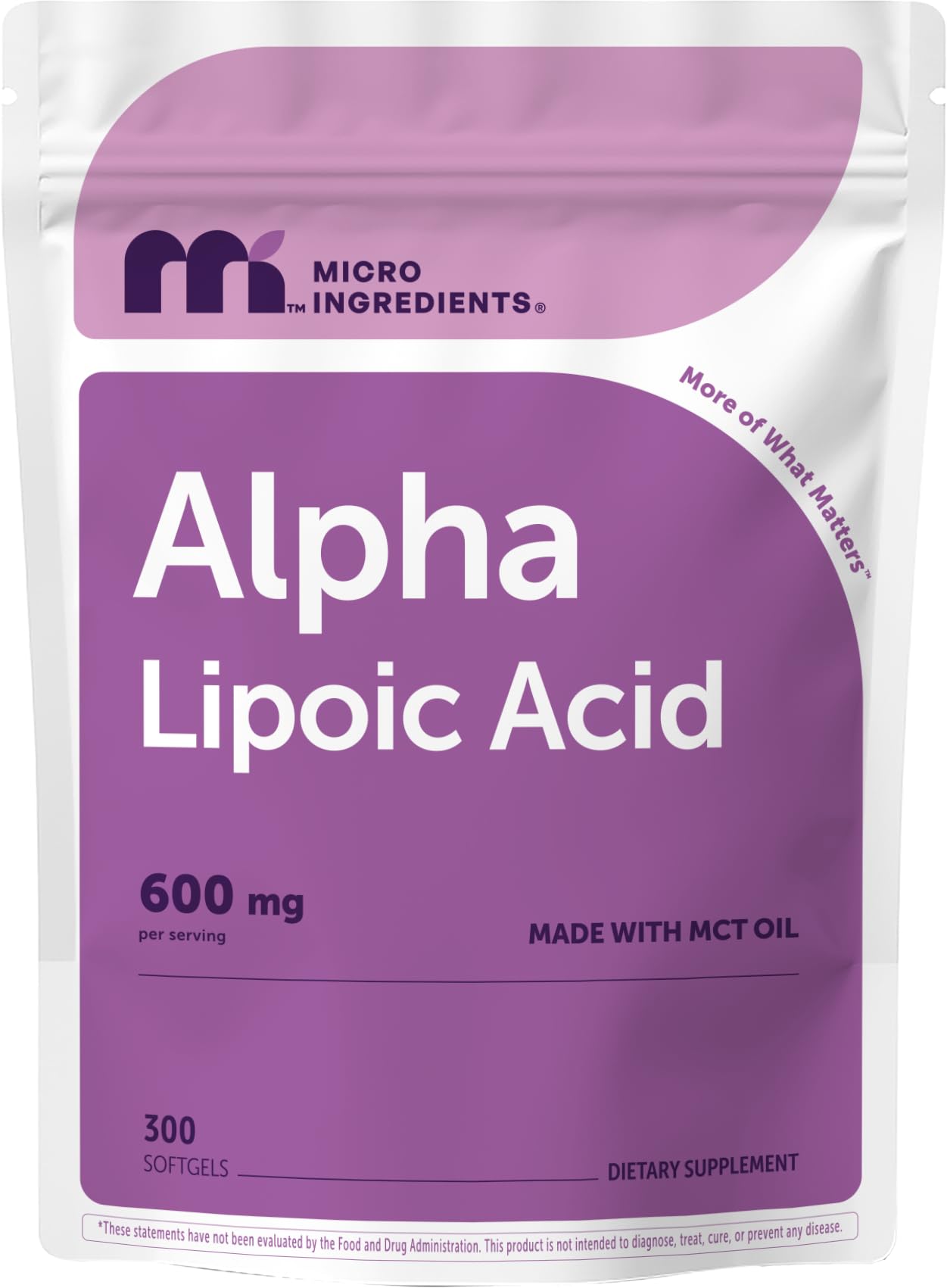 Micro Ingredients Alpha Lipoic Acid Softgels with MCT Oil

