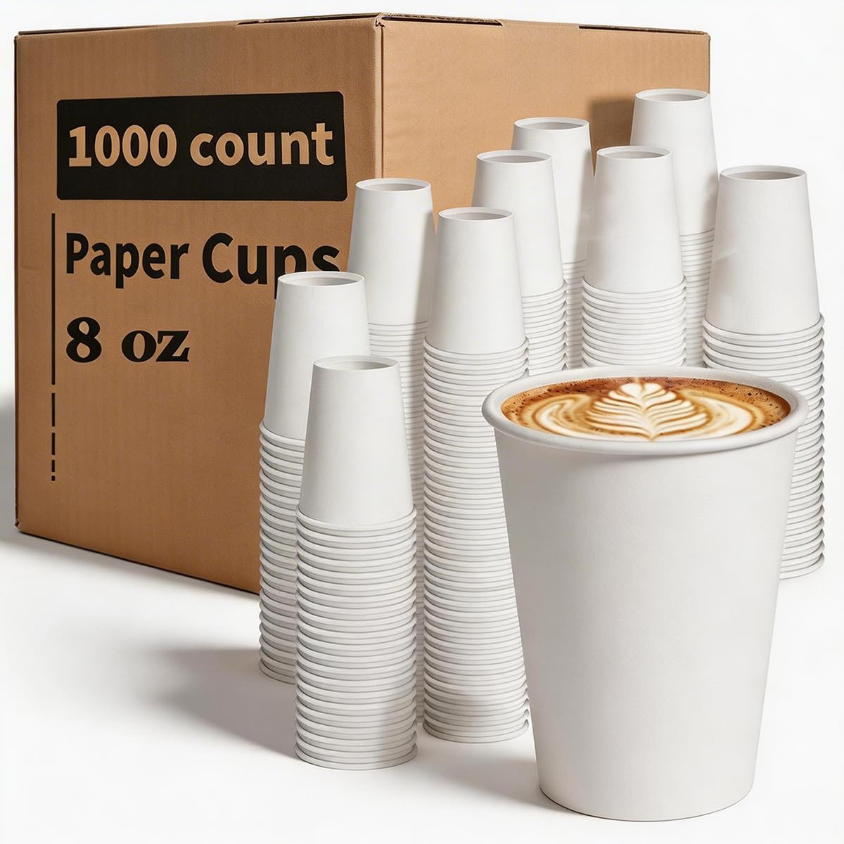 MOUMOULIFE Disposable Paper Cups – Leak-Proof & Recyclable