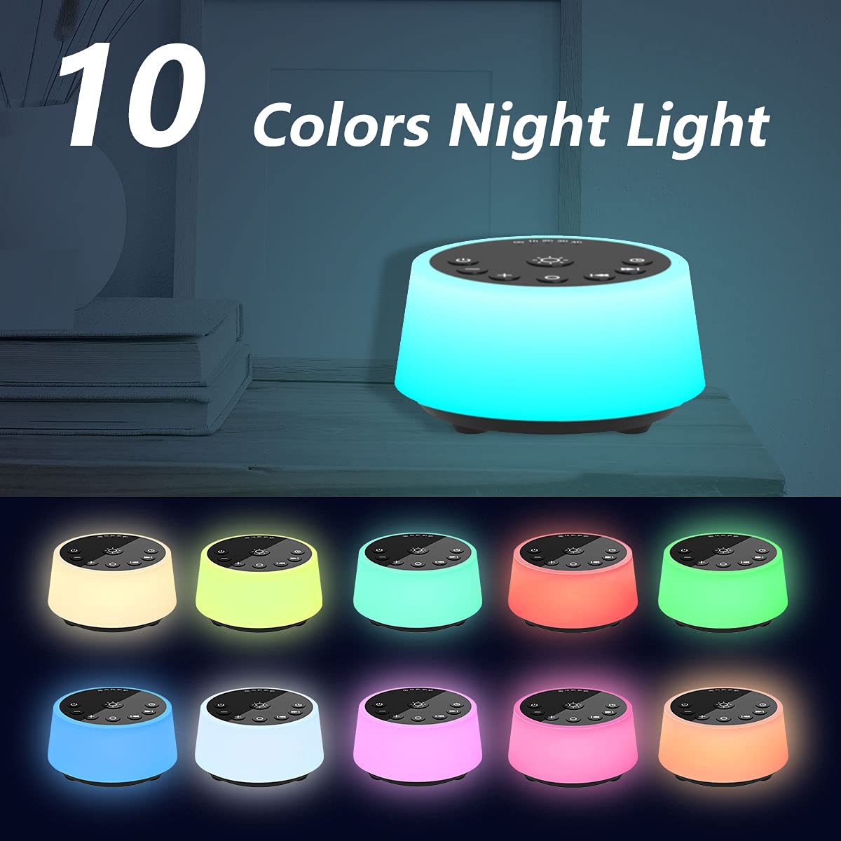Sleep Sound Machine 25 Sounds Night Light

