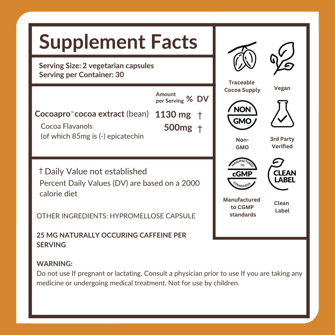 CocoaVia Cocoa Flavanols 500mg – Heart & Brain Support

