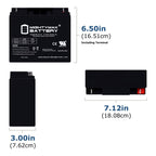 Mighty Max ML18-12 12V 18Ah AGM Battery NB Terminal

