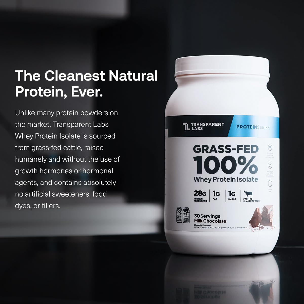 Whey Protein Isolate by Transparent Labs - 28g Protein

