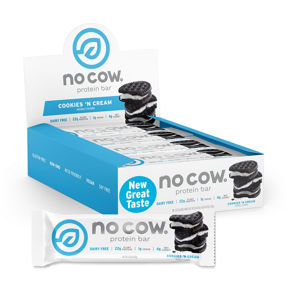 No Cow Vegan Protein Bars – Plant Based, Gluten Free, Dairy Free