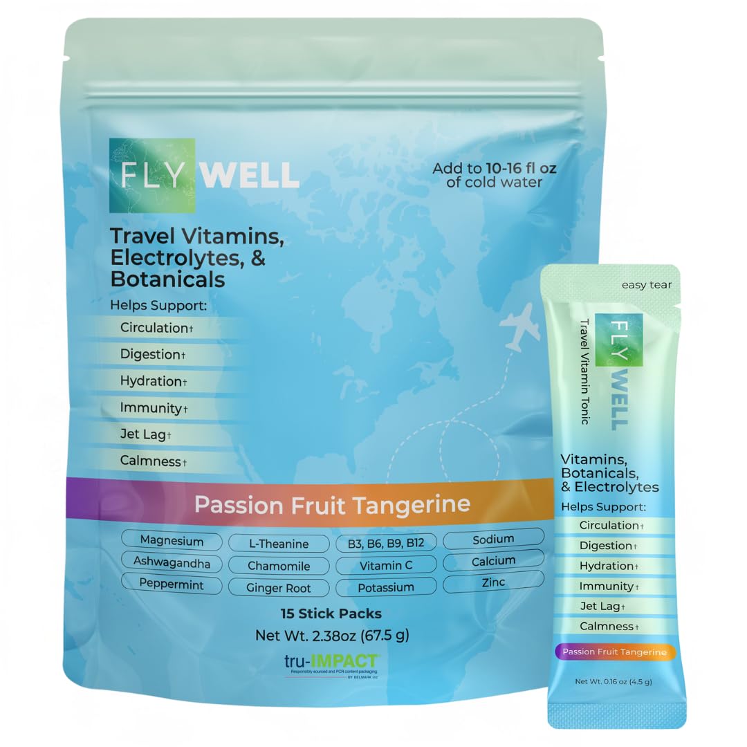 FlyWell Travel Vitamin Electrolyte Powder for Hydration

