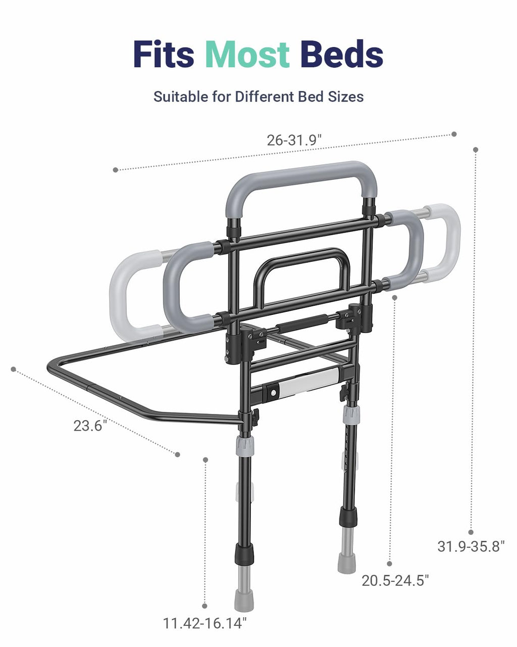 Bed Rails for Elderly Foldable with Adjustable Height


