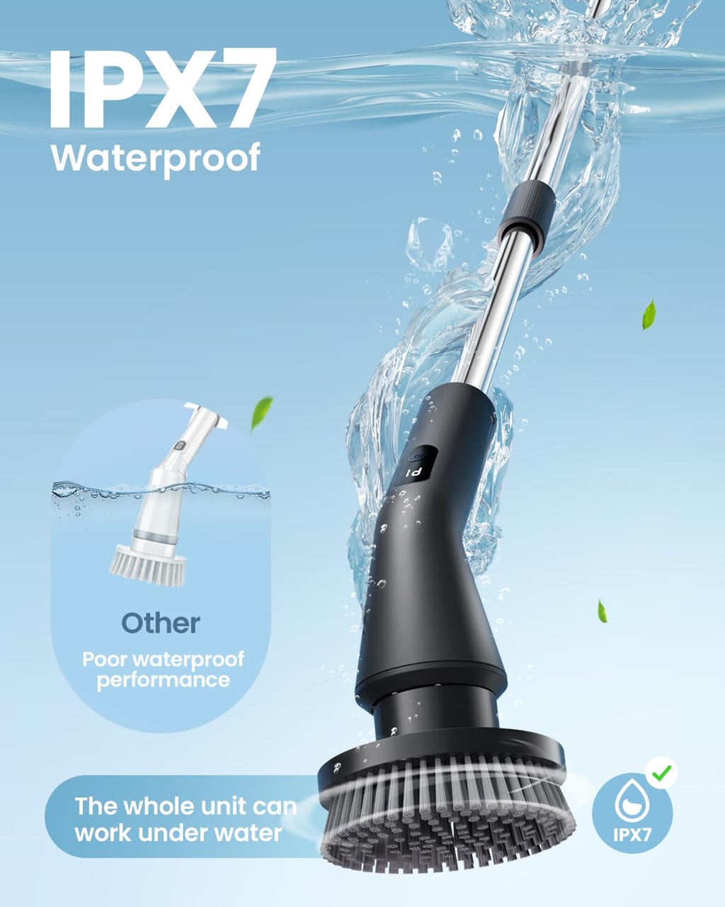 Leebein Electric Spin Scrubber Cordless Cleaning IPX7

