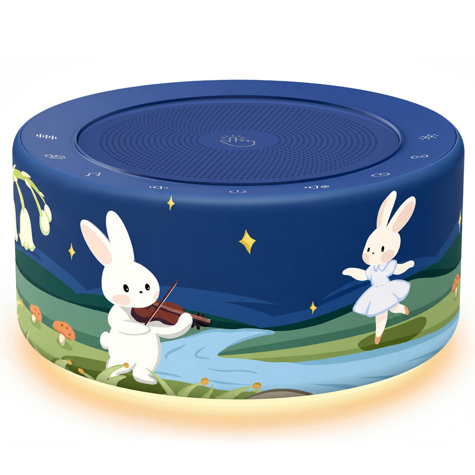 Kipcush Noise Machine for Sleep & Focus, 30 Sounds, Night Light, Memory Function