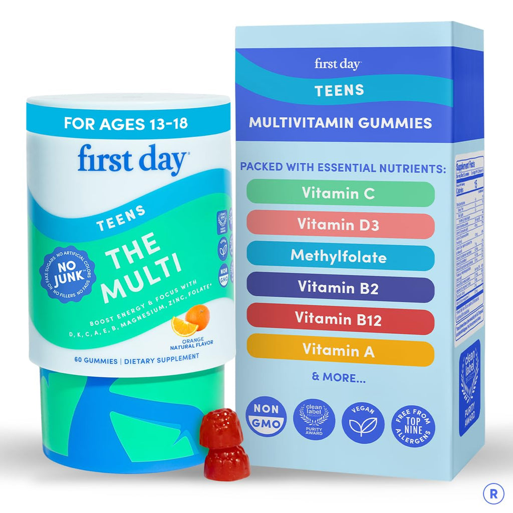 First Day Teen Multivitamin Gummies - Organic Fruit & Veggie

