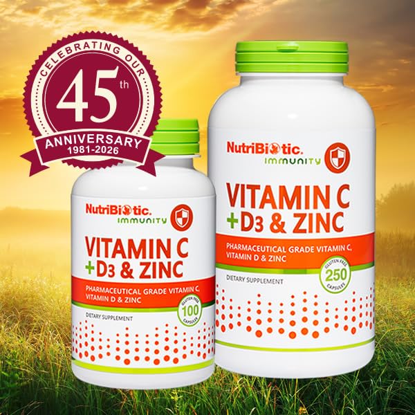 NutriBiotic Vitamin C D3 Zinc Immune Support


