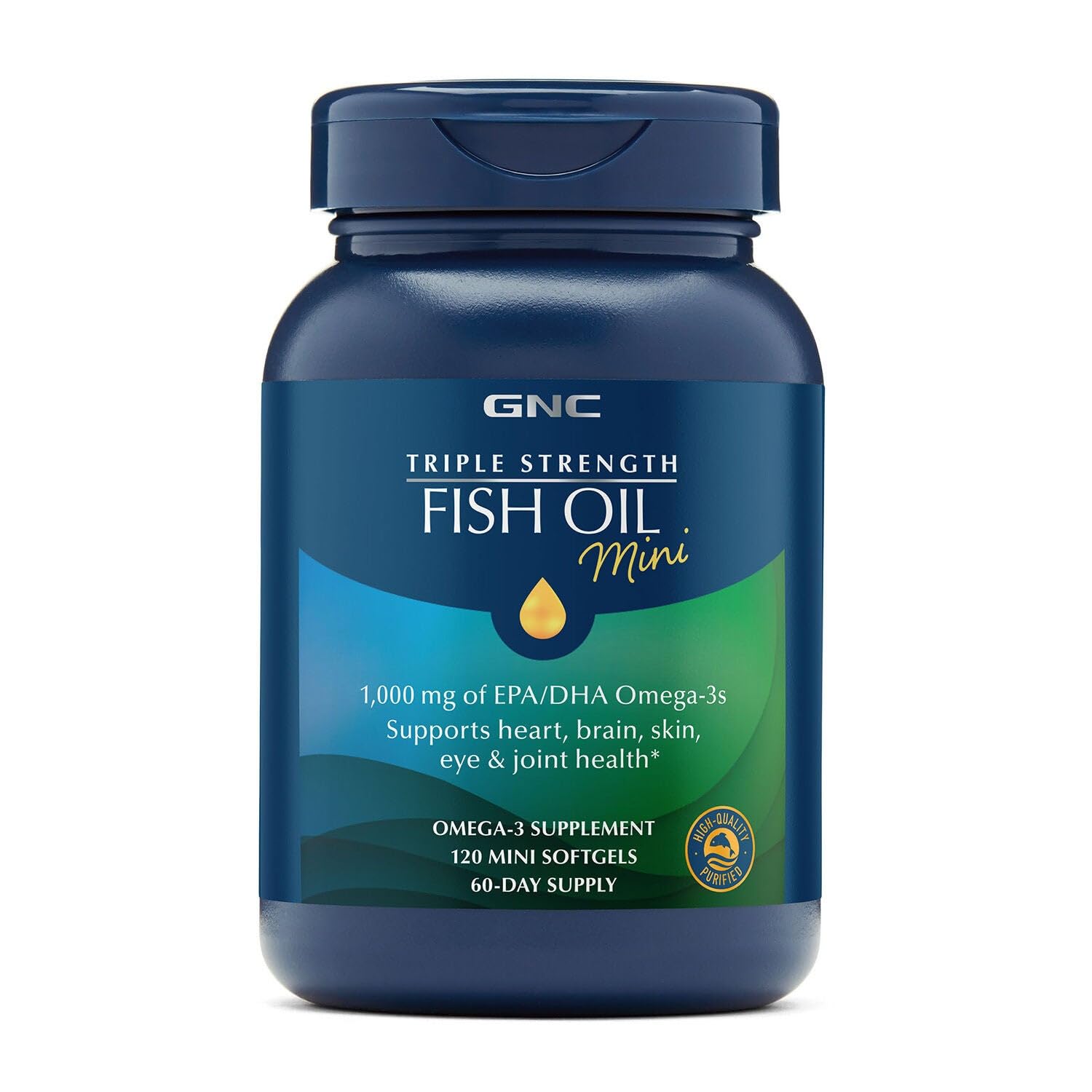 GNC Fish Oil Triple Strength Mini Omega-3 for Heart & Brain
