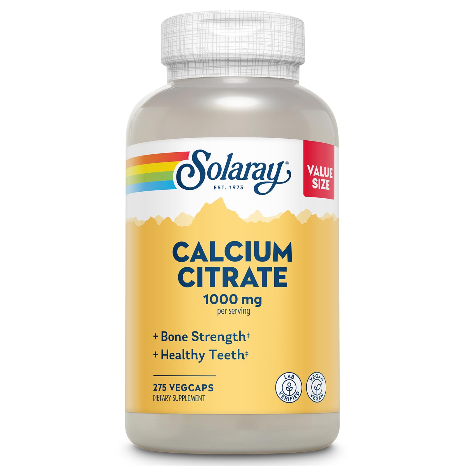 Solaray Calcium Citrate 1000 mg Chelated Calcium Supplement

