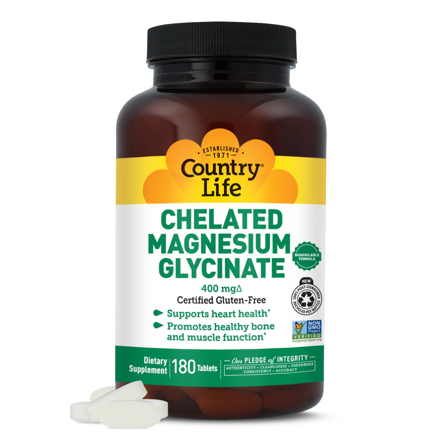 Country Life Chelated Magnesium Glycinate 400 mg

