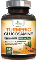 Turmeric Curcumin Capsules with Glucosamine, Ginger & MSM for Joint Support