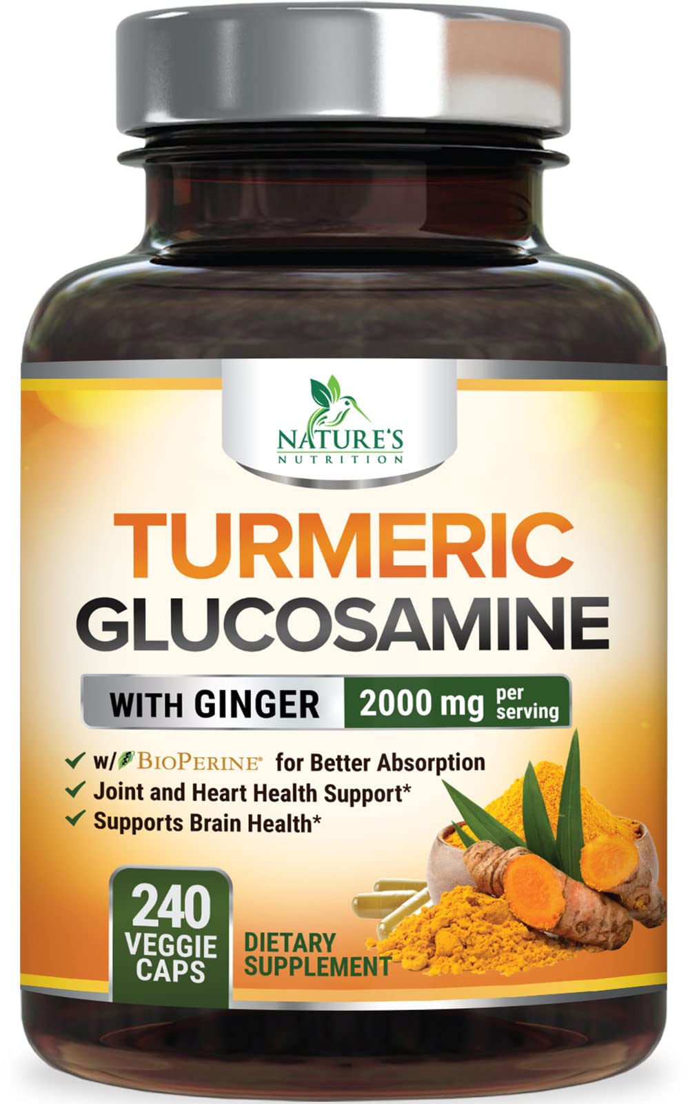 Turmeric Curcumin Capsules with Glucosamine, Ginger & MSM

