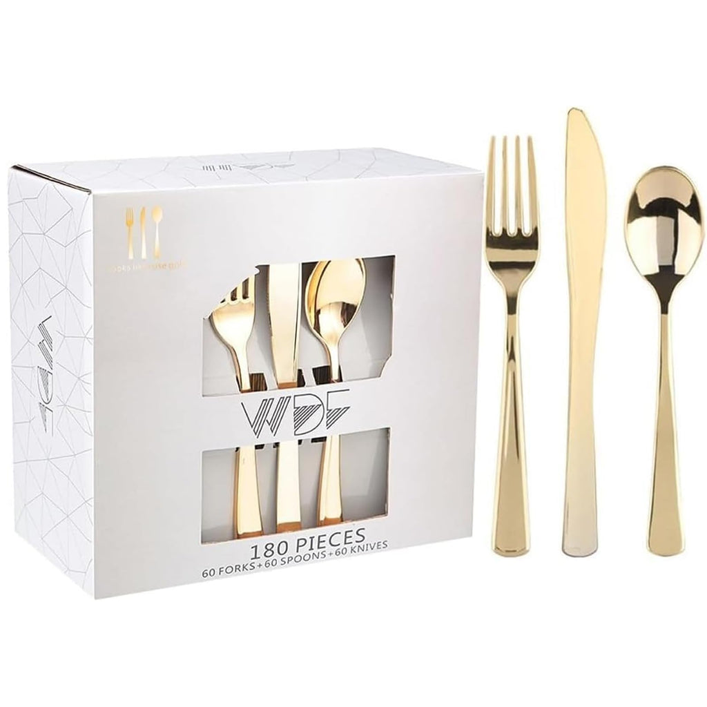 WDF Disposable Plastic Silverware Set | Heavy-Duty Cutlery

