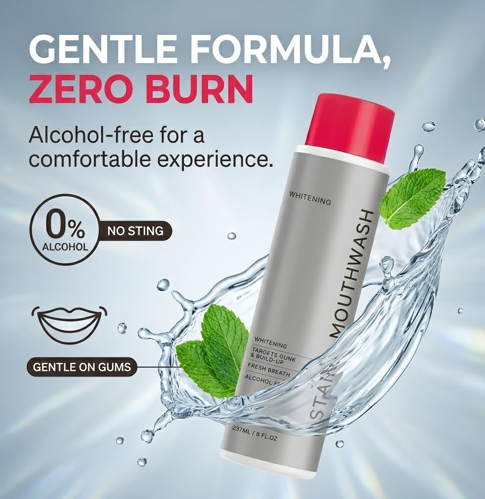 Stain Mouthwash - Alcohol-Free Oral Rinse for Fresh Breath

