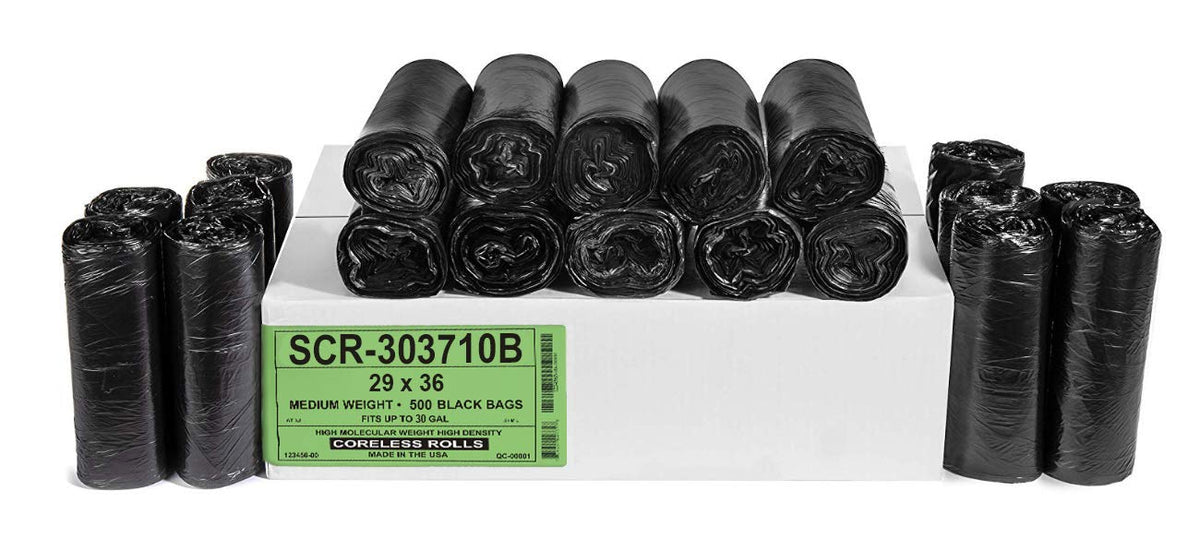Aluf Plastics High-Density Trash Bags, Coreless Roll