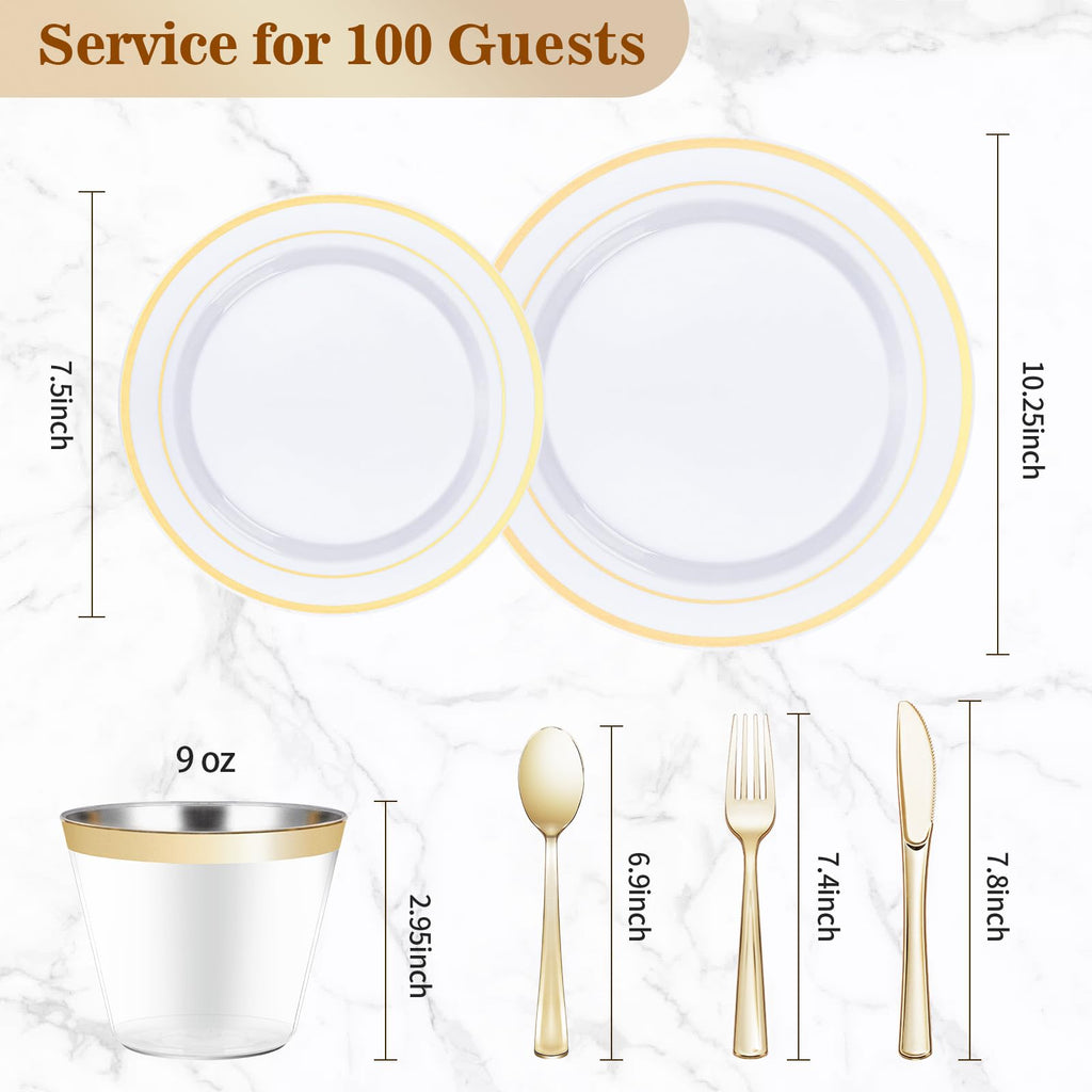 Disposable Dinnerware Set - BESTVIP Plates & Cutlery

