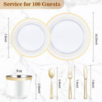 Disposable Dinnerware Set - BESTVIP Plates & Cutlery

