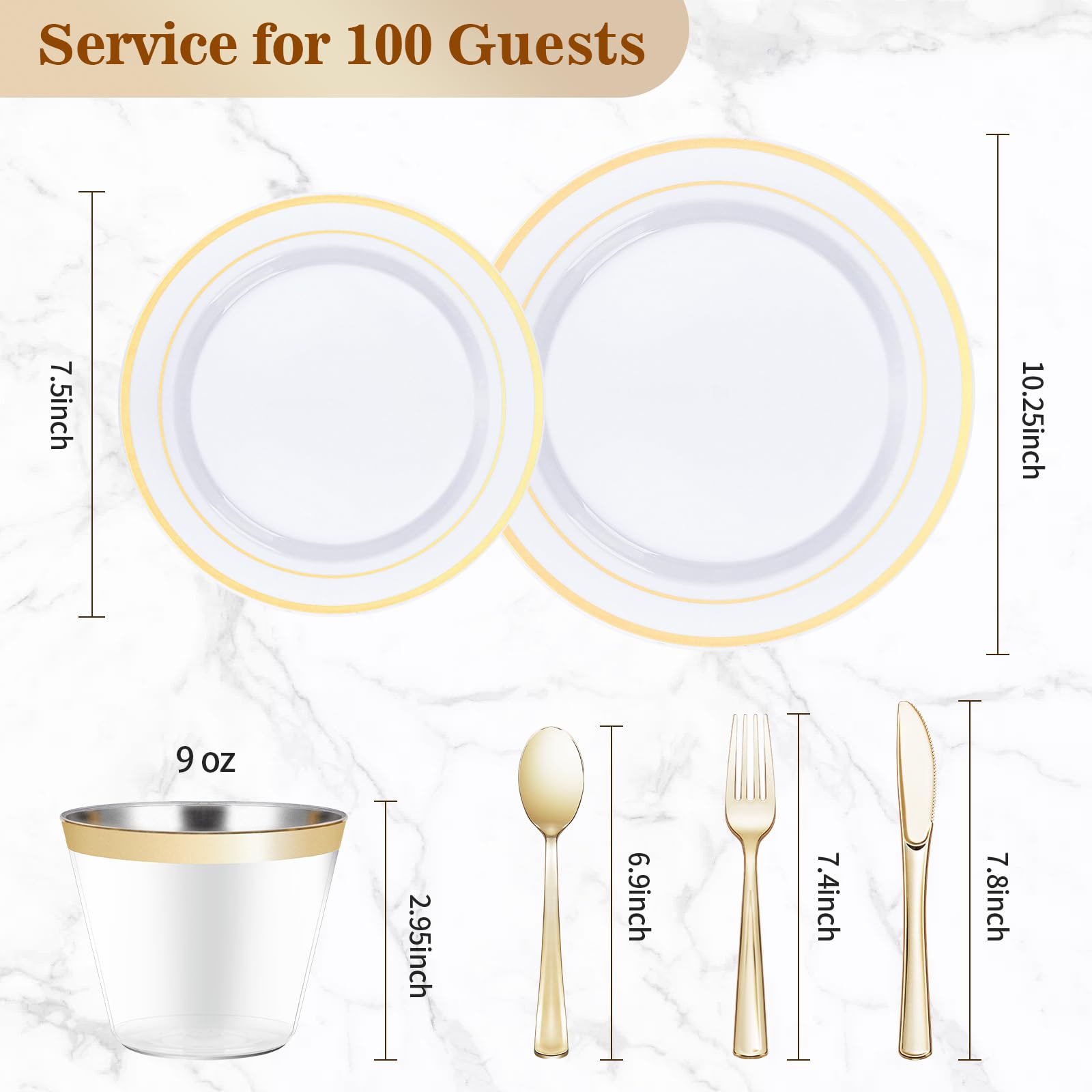 Disposable Dinnerware Set - BESTVIP Plates & Cutlery

