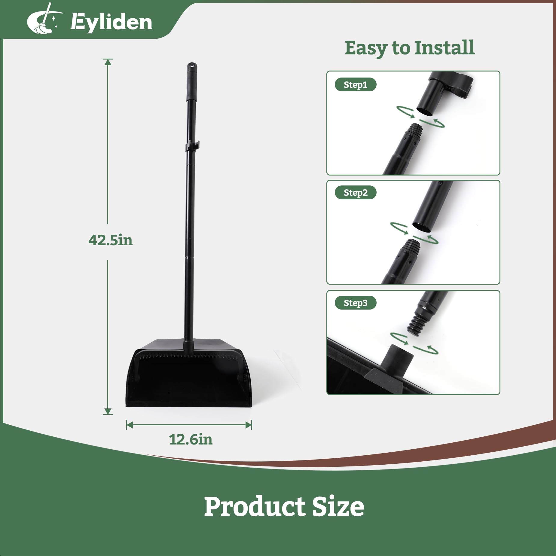 Eyliden Upright Large Commercial Dustpan with Comb Teeth

