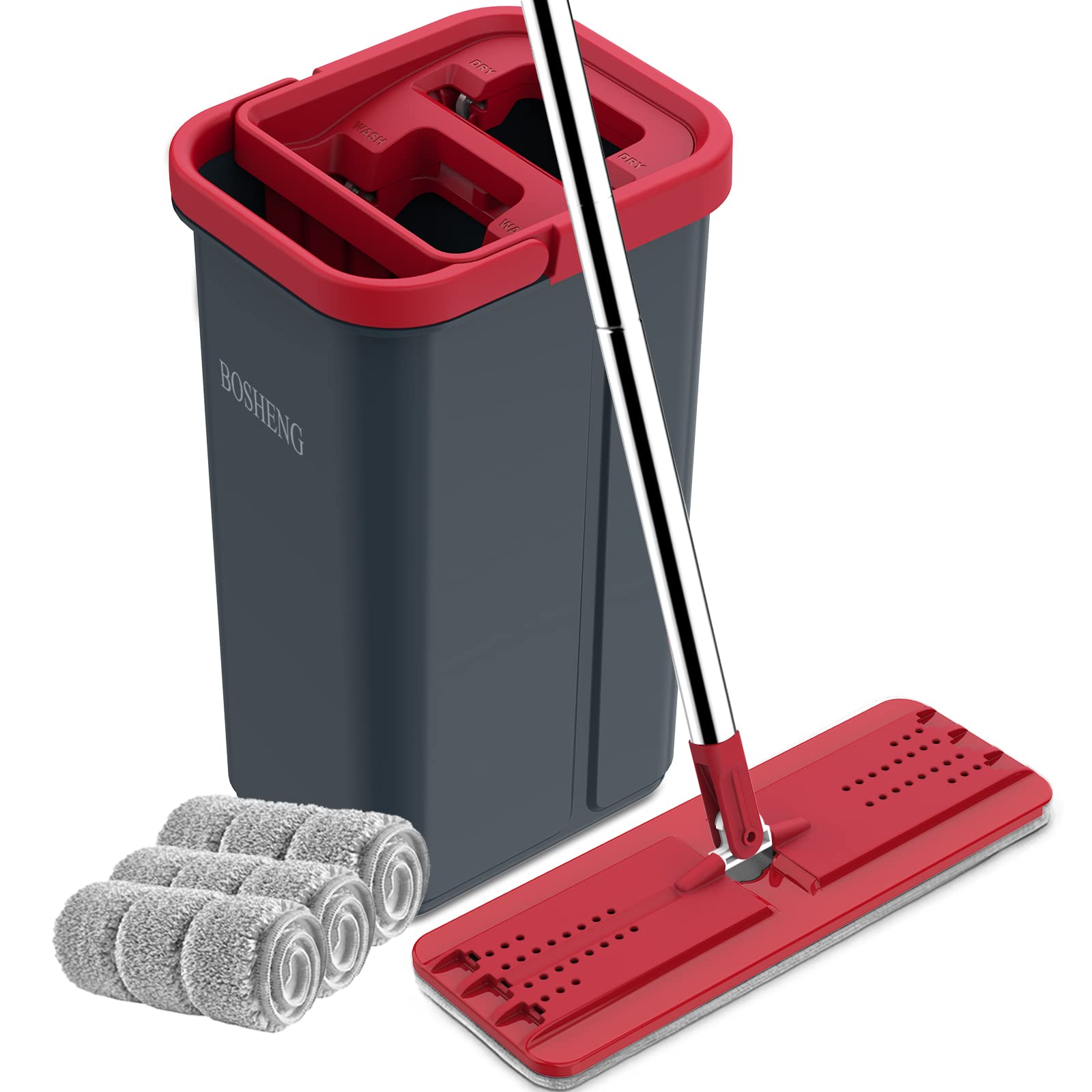 BOSHENG Mop and Bucket with Wringer Set for Floor Types