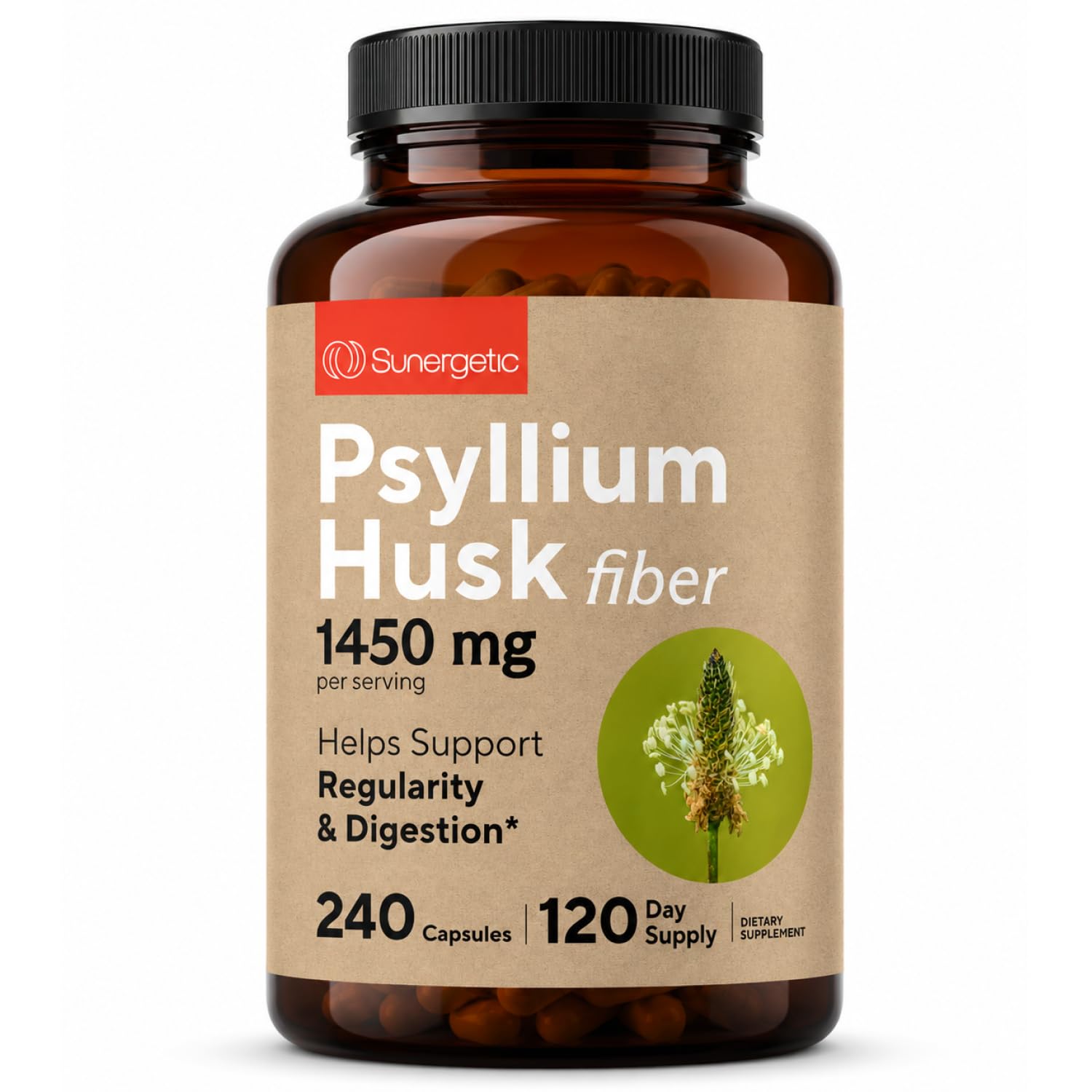 Sunergetic Psyllium Husk Fiber Capsule 1450mg

