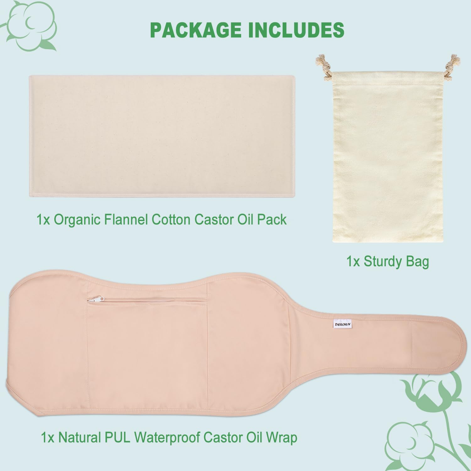 DEROWN Castor Pack Kit with Anti Leak Design

