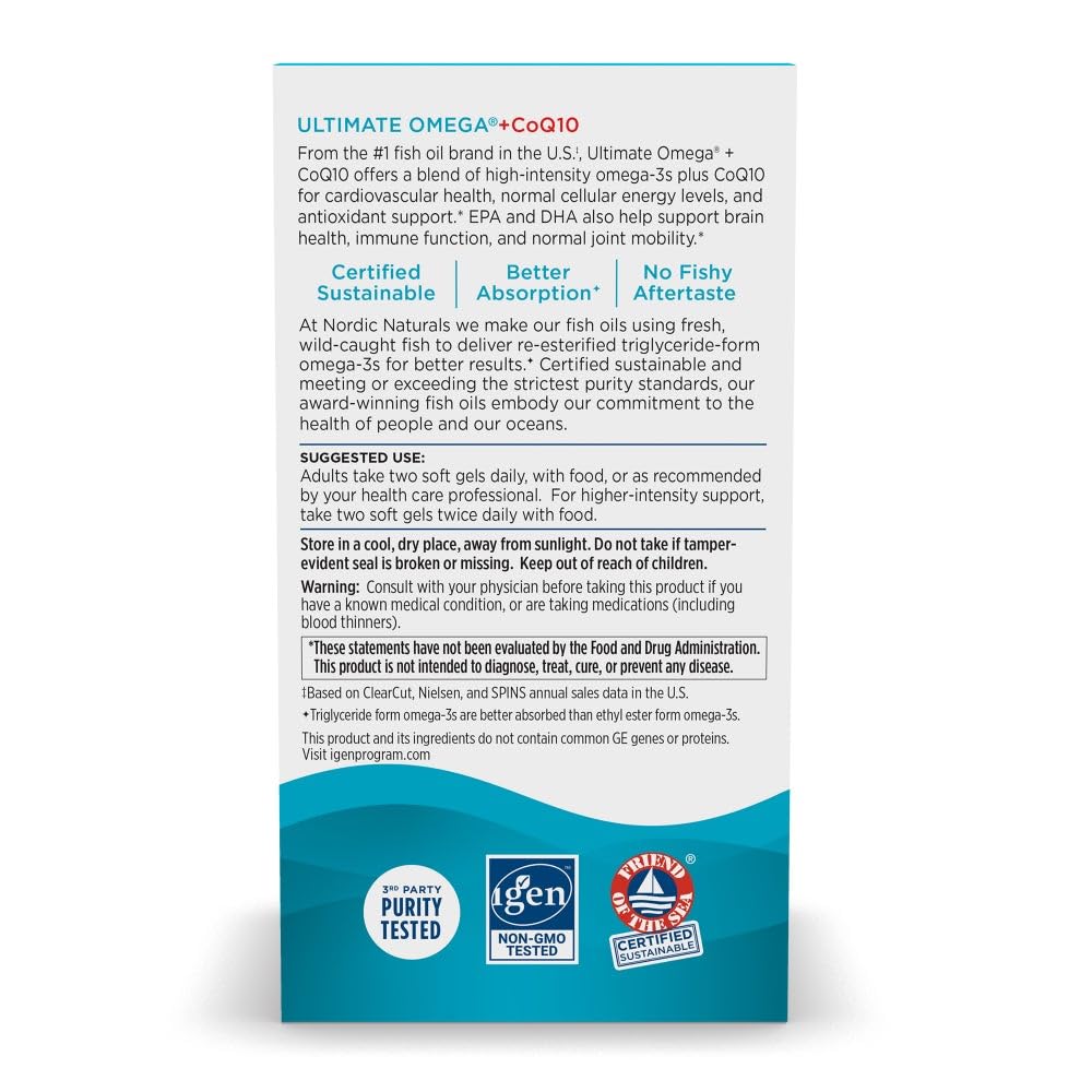 Nordic Naturals Ultimate Omega + CoQ10 Omega-3 Fish Oil


