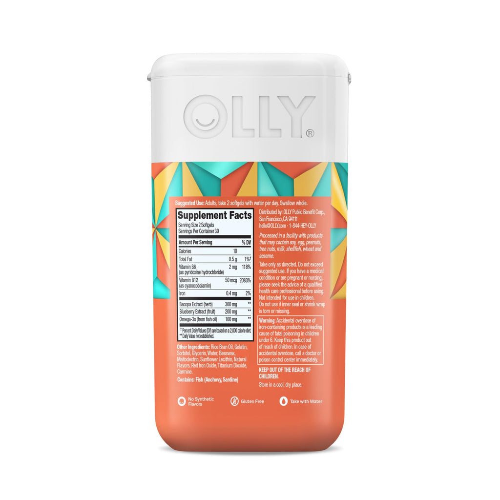 OLLY Ultra Strength Brain Softgels Nootropic for Focus

