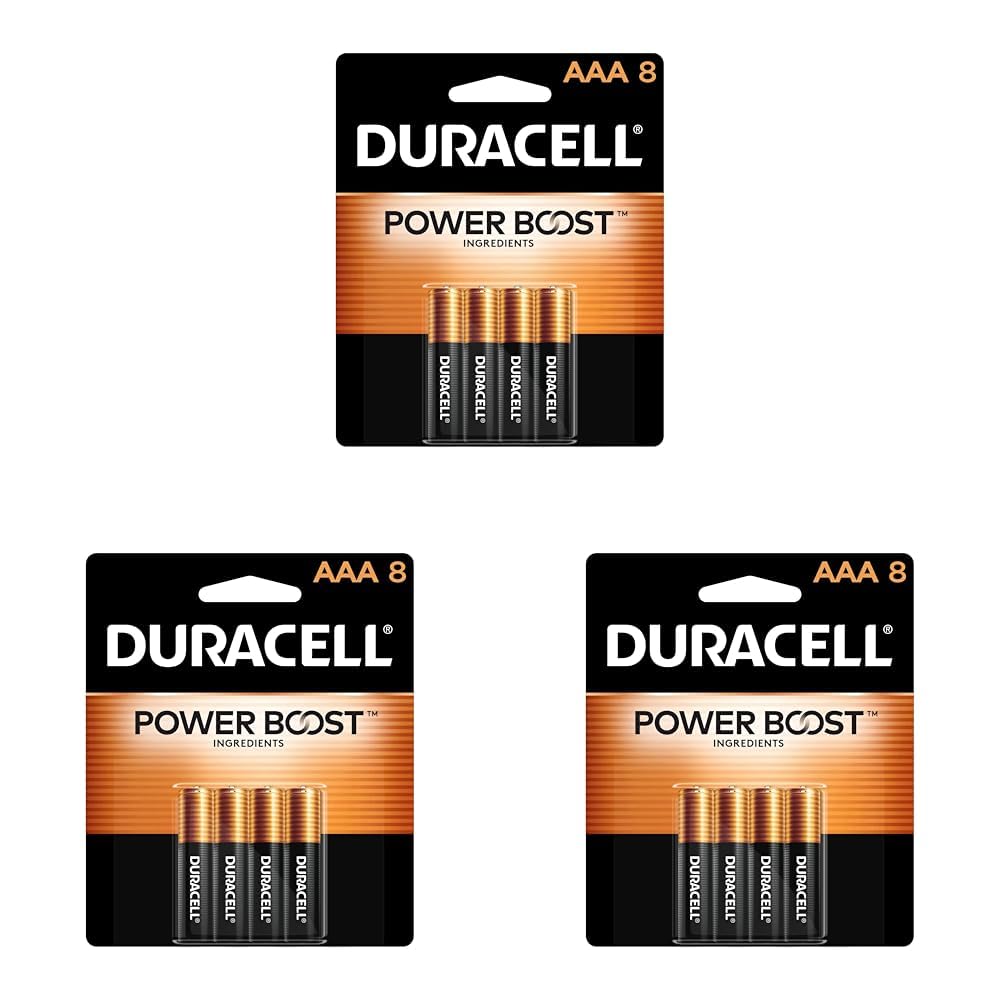 Duracell Coppertop AAA Alkaline Batteries with Power Boost for Household and Office
