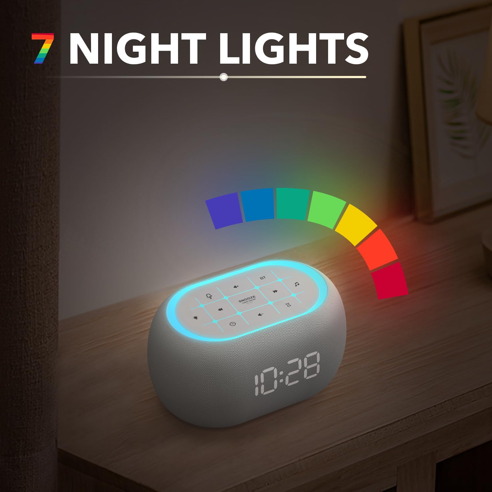 ANJANK Sound Machine Alarm Clock with Bluetooth Speaker

