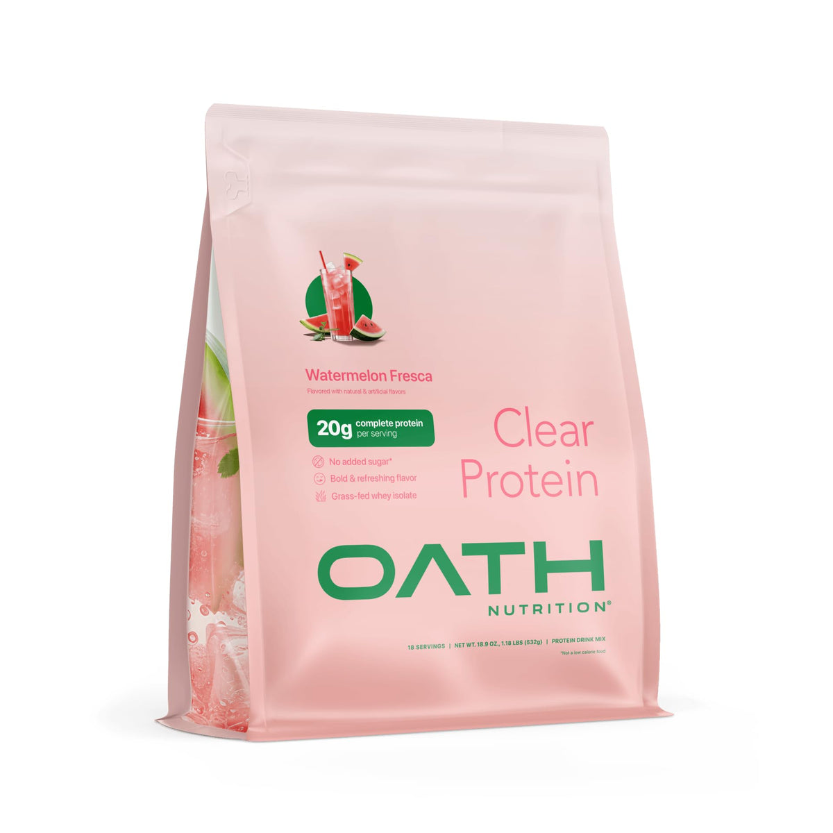 Oath Clear Whey Isolate Protein Powder - 20g Protein, No Added Sugar, Grass-Fed