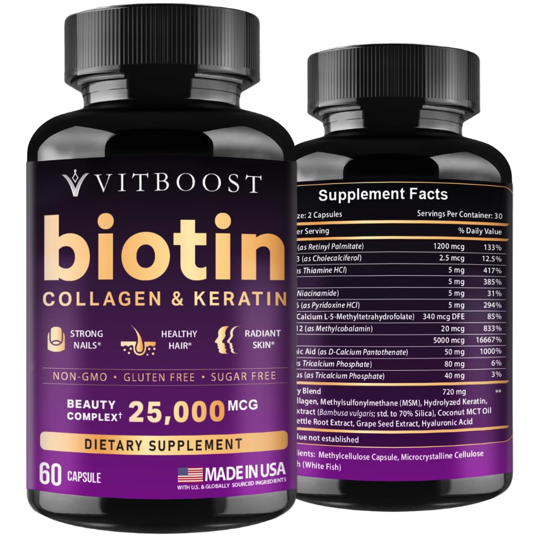 Vitboost Biotin Hair Growth Vitamins for Men and Women